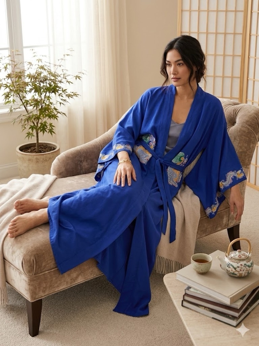 Java Wraps Vintage Dragon Kimono Robe OSFA - Picture 8 of 8
